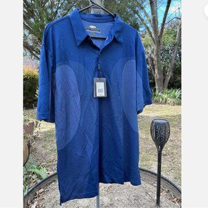 Greg Norman | Men's Polo Golf Shirt Play Dry Blue Short Sleeve (XL)